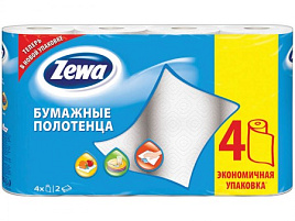 Полотенце бумажное Зева кухон. 2-х сл.белое 4шт.15м 25*23