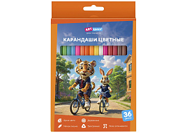 Карандаши цветные 36цв. ArtSpace CP62630 "School mood", шестигранные, заточен., картон. упак., европодвес