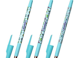 Ручка ЮНЛАНДИЯ 143728 "CARS", синяя, SOFT TOUCH покрытие, узел 0,7 мм, линия письма 0,35 мм