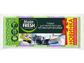 Губка для посуды Master Fresh 5шт.профилированные