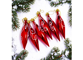 Набор новогодних украшений S2695 Узоры 6шт