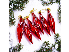 Набор новогодних украшений S2695 Узоры 6шт