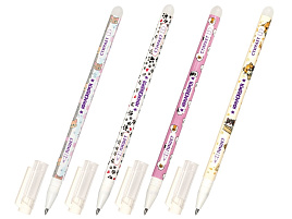 Ручка Пиши-Cтирай ЮНЛАНДИЯ 143659 гелевая "Котята", СИНЯЯ, корпус ассорти, узел 0,5 мм, линия письма 0,35 мм