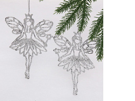 Подвеска пластик Снежная фея серебро набор 2шт 916-0351