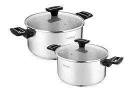 Набор кастрюль литой алюминий 2пр (3+5,4л) Vensal Velours noir VS1504