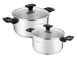 Набор кастрюль литой алюминий 2пр (3+5,4л) Vensal Velours noir VS1504
