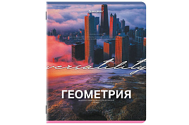 Тетрадь Геометрия 48л. BRAUBERG 405087 КЛАССИКА ПРИРОДА, обложка картон, клетка, подсказ