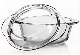 Форма для запекания стекло 3л 59013/9247 Круглая с крышкой