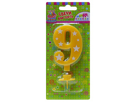 Свеча-цифра "9" Ч16089 горошек