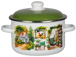 Кастрюля эмаль 4л 6RD201M Лето на даче