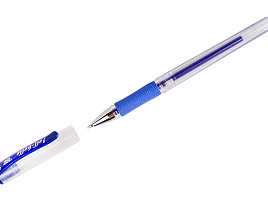 Ручка гел. Crown JBR-700B "Jell-Belle" синяя, 0,5мм, грип, штрих-код