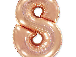 Шар надувной Цифра 8 розовое золото 1207-3260 102см