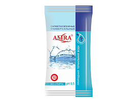 Влажные салфетки AMRA 10шт Универс.на терм.воде 7799