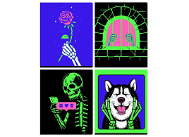 Тетрадь 48л.  Т5ск48_фк 12252 "Скелетон", печать пантоном, флюоресцентная краска