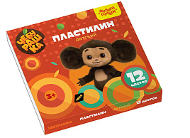 Пластилин 12цв. ДПЧБ_53011 "Чебурашка", 180г, со стеком, картон
