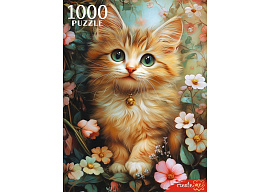Пазл 1000эл. Котенок в цветах П1000-8275