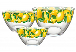 Набор салатников стекло 3пр 1223-Д Трио Лимоны