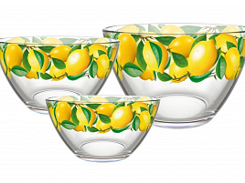 Набор салатников стекло 3пр 1223-Д Трио Лимоны