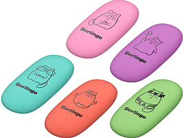 Ластик Berlingo BLc_00680 "Lazy Cats", овальный, термопластичная резина, 49*23*9мм