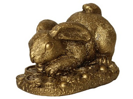 Статуэтка Фэн Шуй Кролик на монетах м.
