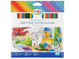 Карандаши цветные 24цв. Гамма 050918_04_04 "Классические", заточен., картон. уп., европодвес