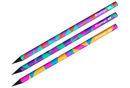 Карандаш ч/гр Berlingo BP00S23 "Neonometry" HB, черное дерево, круглый, заточен., ассорти