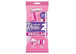 Станок для бритья Docland Rose Regular М женский 2 лезвия 4 штуки с увлажняющей полоской