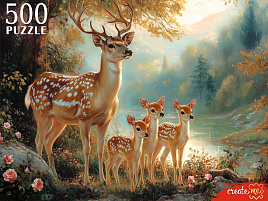 Пазл 500эл. Олени у озера П500-7619