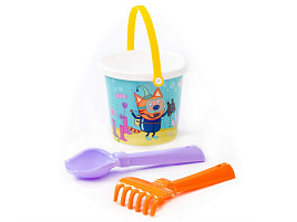 Песочный набор №7 73645 Три кота Ведро, совок, грабли