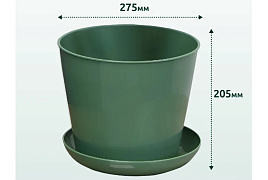 Кашпо цветочное 8,5л Круглое 388545 темно-зеленое с/п