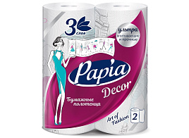 Полотенце бумажное Papia Decor 3-сл 2шт