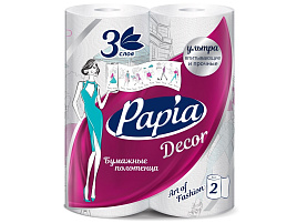 Полотенце бумажное Papia Decor 3-сл 2шт