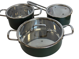 Набор кастрюль нержавейка 3пр (1,8+2,5+3,5л) TC-CS02-G
