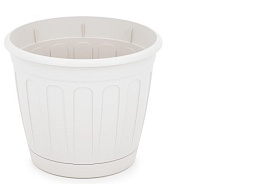 Кашпо цветочное 1,6л Дионис М8243 белый с/п