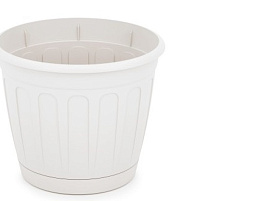 Кашпо цветочное 1,6л Дионис М8243 белый с/п