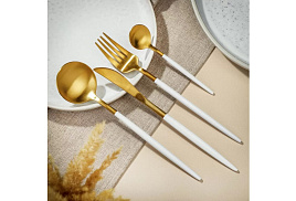 Набор столовых приборов 24пр Y6-10263/462691 белый с золотом