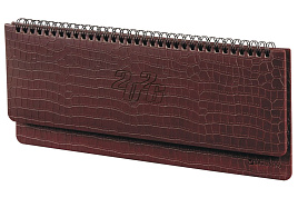 Планинг 2026г. BRAUBERG 117222 "Comodo", 305х140 мм под кожу, темно-коричневый