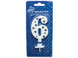 Свеча-цифра "6" Лапки 132506 8см