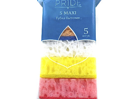 Губка для посуды ГХ008/1 Бытовая с чист.слоем 5 Макси пористая