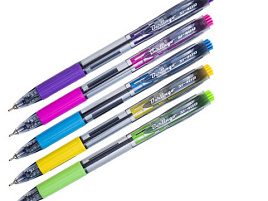 Ручка Berlingo CBm_70500 автоматическая "SI-400 Color", синяя, 0,7мм, грип, корпус ассорти