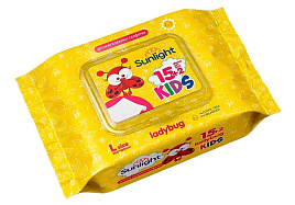 Влажные салфетки Детские 15шт.Sunlight Kids Божья коровка М