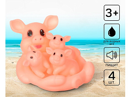 Игрушка для ванны (набор) 7072659 Свинка-пищалки 4шт
