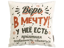 Подушка 40*40 Верь в мечту 496624/0577