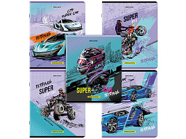 Тетрадь 48л. Brauberg 404349 "Race" (микс в спайке), глянцевый лак