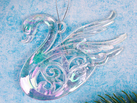 Подвеска пластик Лебедь 9,5*9см НУ-5015