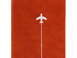 Обложка на паспорт OfficeSpace 311113 "Travel", кожзам, коричневый, тиснение фольгой