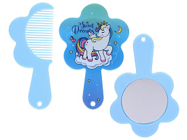 Расческа массажная детская 663-048 с зеркалом МИМИМИШКИ