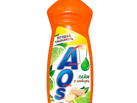 Средство для посуды AOS 0,9л.Лайм и имбирь(Казань)1726-3