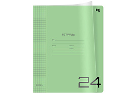 Тетрадь 24л. клетка  Т5ск24_пл 08957 "UniTone. Green", пластиковая прозрачная обложка