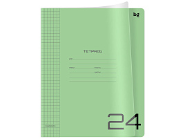 Тетрадь 24л. клетка  Т5ск24_пл 08957 "UniTone. Green", пластиковая прозрачная обложка